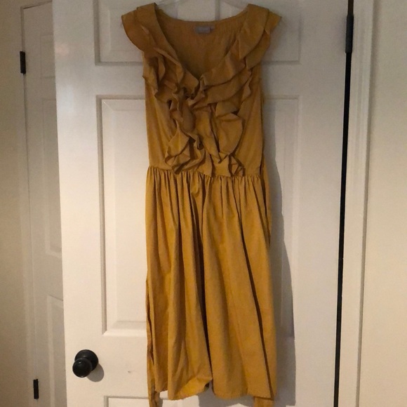 eshakti Dresses & Skirts - Eshakti Ruffle mustard dress